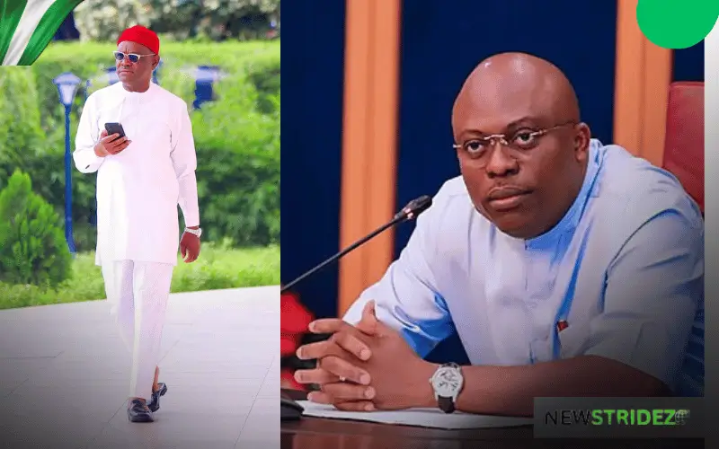 Photo combination of Wike and Fubara. Credit: Faith Olamide, NEFERTITI-X(Twitter)