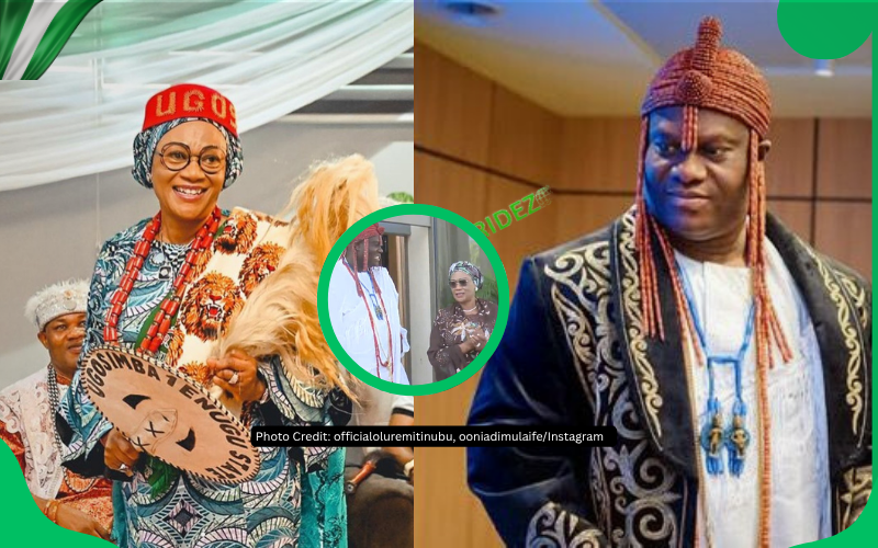 Ooni Forces Royal Prostration for Remi Tinubu – ‘Respect Nah By Force!’ Photo Credit: officialoluremitinubu, ooniadimulaife/Instagram