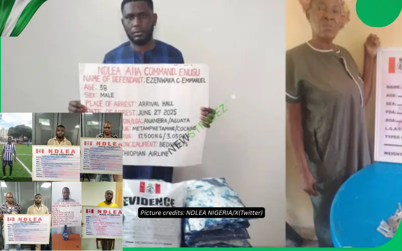 Deadly Mob Ambush: NDLEA Arrests 72‑Yr‑Old Grandma with Hard Drugs in Delta. Picture credits: NDLEA NIGERIA/X(Twitter)