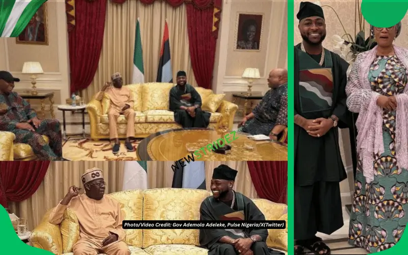 Governor Adeleke, Davido, and Father Visit Tinubu Amid Osun Political Tensions. Photo Credit:Gov Ademola Adeleke, Pulse Nigeria/X(Twitter)