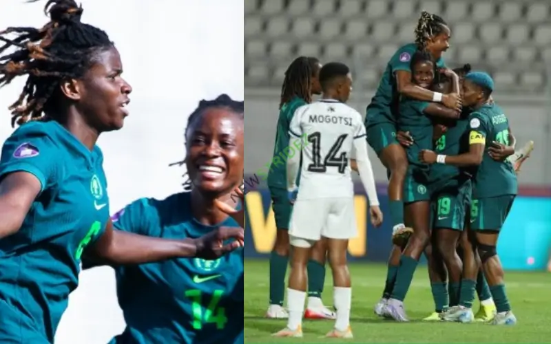 Super Falcons 5‑0: Nigeria news trending today. Photo Credit(s): businessdayNg, guardiannigeria, TVC