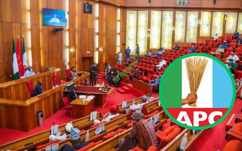 APC Almost Two-Thirds Majority: Senate Shake‑Up Today 🚨. Photo Credit: nigeria stories, all progressive congress/X(Twitter)