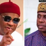 Wike blasts Amaechi in viral video, mocking his wife’s claim. Nigerian politics on fire with breaking news Nigeria and trending news Nigeria.. Photo Credit: channelsTV