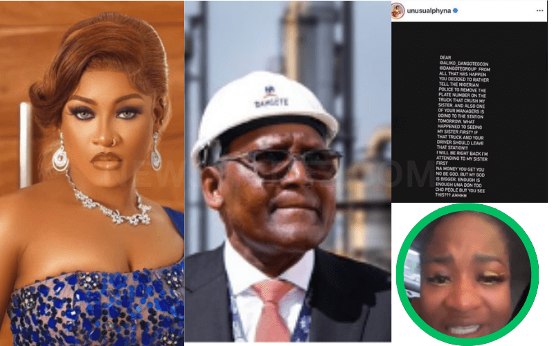 “Na Money You Get, You Won’t Be God!” – Phyna Calls Out Dangote After Sister’s Crash