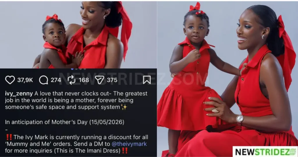 “Motherhood Is The Sweetest Feeling” — Ifeoma Okoye Celebrates Daughter With Adorable Photos-Credit: Ivy_zenny source: Instagram