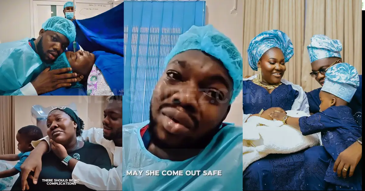 Cute Abiola Wife Delivery Emotional Video-Credit: thecuteabiola Source: IG