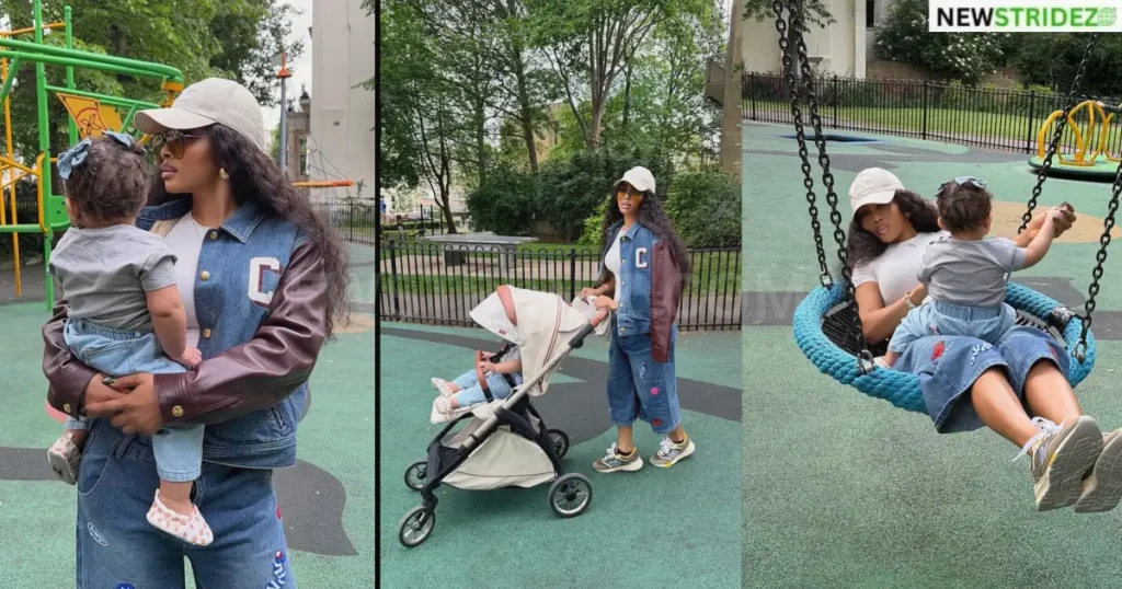 Toke Makinwa Melts Hearts With Lovely Photos of Herself and Daughter in London(Photos)