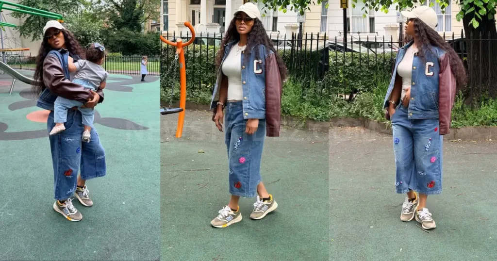 Toke Makinwa Melts Hearts With Lovely Photos of Herself and Daughter in London-Photo credit: tokemakinwa(Instagram)