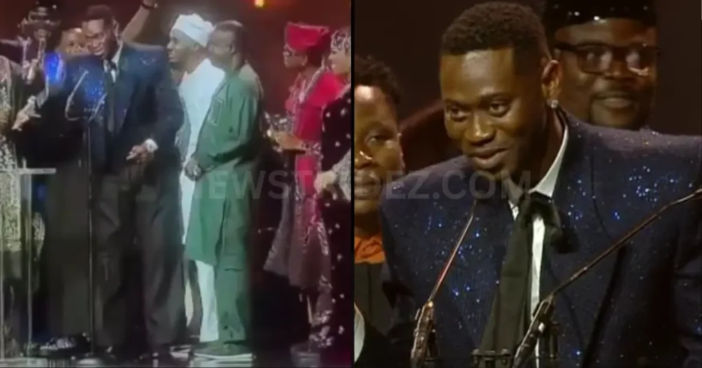 Lateef Adedimeji melts hearts as he presents AMVCA award to wife Mo Bimpe-Credit: Lateef Adedimeji Source: IG