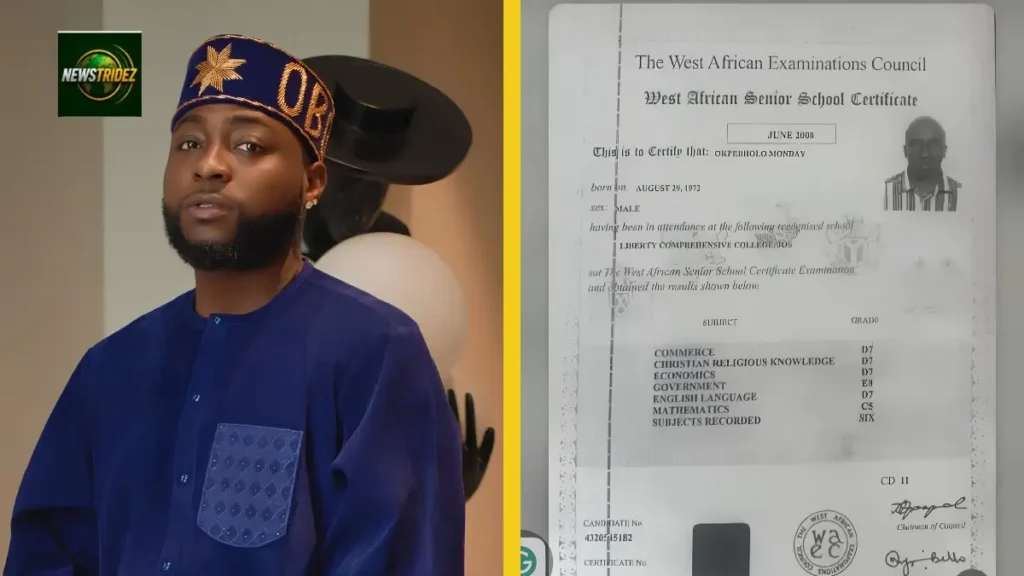 Davido Refuses To Apologise To Okpebholo Over WAEC Result Post